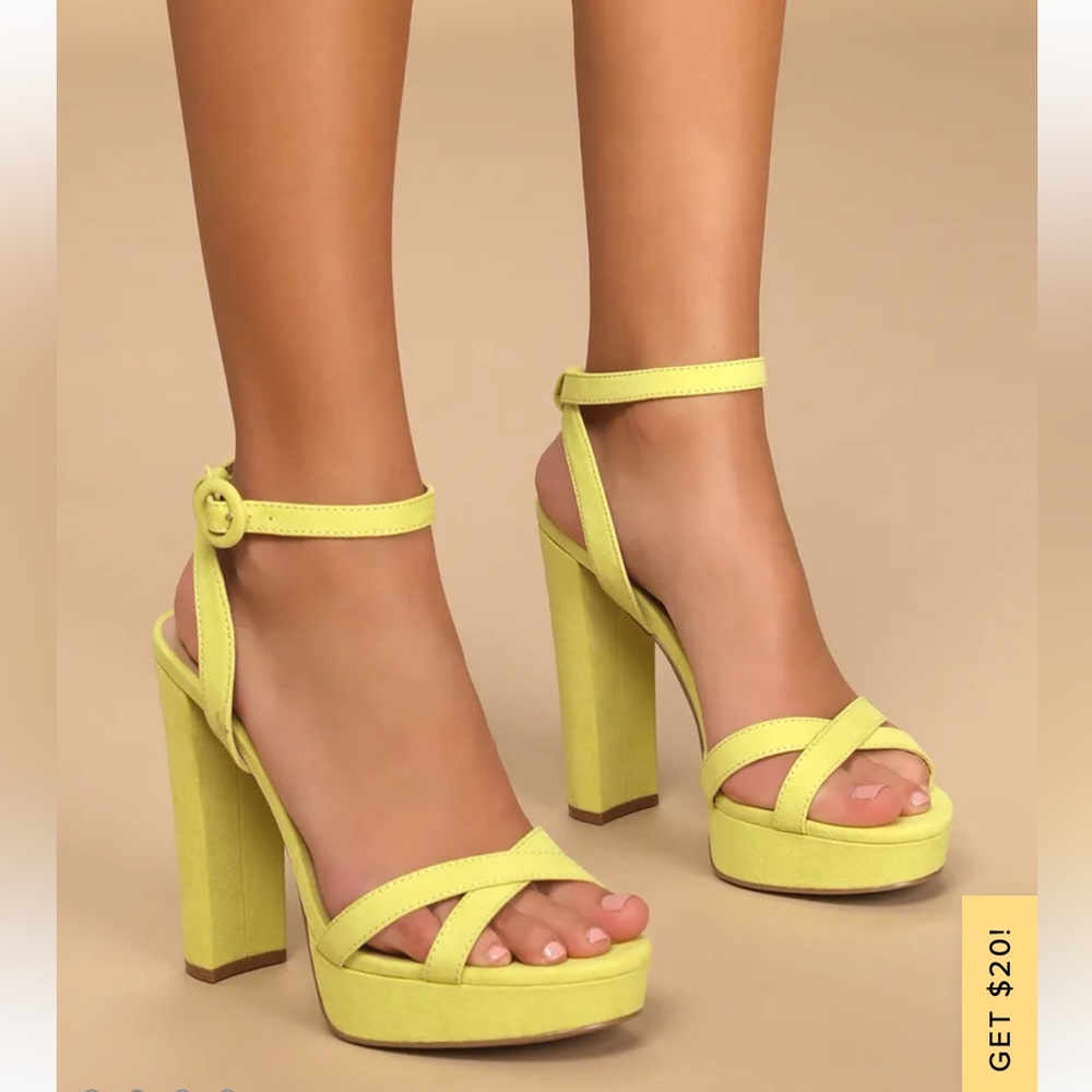 Lime Green Lulus High Heels Sz 7.5